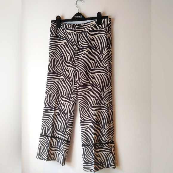 Smythe Zebra Print Crop Pants Size 27 - Picture 3 of 8